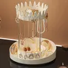Kitchen Storage 360° Rotating Jewelry Organizer Display Stand Crown-Shaped Necklace & Bracelet Hanging Tower Rack-C