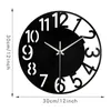 Wall Clocks 30cm Modern Style Fashionable And Minimalist Hollowed Out Digital Silent Clock Home Bedroom Living Room Decoration