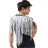 Bühnenbekleidung Beyonce Bar Sänger DS Kostüm Herren Flash Drill Super Long Fringe Quastel Weste Jacke Männer Rave Kleidung Jazz Pailletten DNV10064 D240425