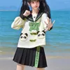 Set di abbigliamento carini panda jk uniforme sciolta di marinaio ragazza studentessa scolastica giapponese donna costume costume outfit gonna pieghevole