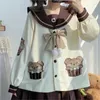 Vêtements Ensembles mignons ours jk uniforme coréen japonais long manches courtes à manches courte de marin fille fille blanche brune jupe plissée cosplames cosplays