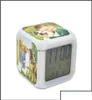 Orologi da tavolo da scrivania decorazioni per la casa trasferimento di calore a sette colori sublimazione vuota orologio a led letto quadrato ottfi5051309