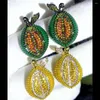 Boucles d'oreilles en peluche Godki citron multicolore tendance pour femmes mariage miami cubain lien cubic zirconia cz set hip hop chaînes