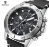 Ruimas Casual Watchs Men Luxury Luxury Black Le cuir bracelet Montreuse Military Sports Chronograph Quartz Watch Man Regios Clock 5725053315