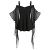 Women's Blouses V-Neck Lace Tassel Top Chic Bat Sleeve Halloween Tops For Women A-Line Slim Fit Details Verstelbare cosplay