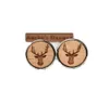 Deer Wooden Cuff Links Animal Wedding Gift Groomsmen Gift Deer Head Wood Cuff Links Deer Horn Jewelry X 1 Pair312f3045411