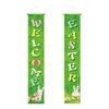 Estatuetas decorativas 1 PCS Feliz Páscoa Banner Egg Party Porta da frente Placa Parede pendurada Spring Bunting Baby menino 18 meses