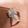 Band Rings Luxury 925 Sterling Silver for Women Wedding Square Zircon Party Engagement Ring Eternity Jewelry H240425