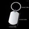 Keychains Fashion ID Dog Tag Rostfritt stål Keychain Militär armé Keyring för män Kvinnor Punk Metal Color Smooth Key Chain Gift