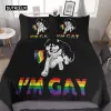 sets Pride Flag Duvet Cover King Queen Size Rainbow Stripes Bedding Set LGBT Pride Polyester Comforter Cover for Teen Adult Woman Men