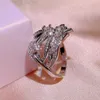 Band Rings 925 silver new creative diamond-studded rice ear flower rattan ring ladies white zircon party birthday jewelry gift H240425