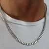 Solid Silver 5mm Gold Curb Link Chain Miami 925 Sterling Mens Hiphop para Jóias Finas de Man.