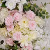 Decoratieve bloemen Roze groene serie Rose Hydrangea Wedding achtergrond Hoorn Arch Decor Arrangement Bloemgebeurtenis Bloemstand Stand raam