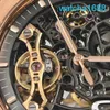 AP Movement Wrist Watch Royal Oak Series 15407or Rose Gold Hollow Double Pendule Watch Men's Fashion Business Causal Business Mécanique Sports