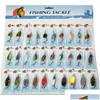 Baits Lures 30Pcscard Crankbaits Assorted Fishing Spinner Metal Spoon Hard Lure Pike Salmon Wobblers Artificial 201106 Drop Delivery S Ot3Br
