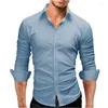 Men's Casual Shirts Men Shirt 2024 Spring Brand Business Slim Fit Dress Male Long Sleeves Solid Color Camisa Masculina 4XL