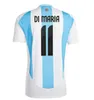 2025ファンプレーヤーバージョンArgentinas Home Away Soccer Jerseys Messis Dybala dybala Maria Martinez de Paul Men and Kids