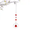 Figurines décoratives fenêtre en verre rouge suspendu Chandelier Chandelier Crystal Weddcatcher Heart Butterfly Animal Feng Shui Home