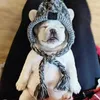 Abbigliamento per cani Cappello invernale Pom Ho caldo Beanie da compagnia a maglia con fori per le orecchie per piccoli cani