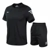 Sets 2 Pcs/Set Men's Running Sets Summer Sportswear Gym Fitness Sport Suits Compression Clothing Training Workout Tracksuits For Men