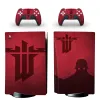 Naklejki PS PS5 Dysk Naklejka skóry Zamek Winyl Wolfenstein PS5 Standardowa naklejka na płytę do PlayStation 5 i 2 kontrolery