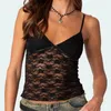 Fairy Coquette Women Womenless Tank Vest Y2K сладкий милый цветочный кружево Camisole Sexy See See Then Mesh Sheer Tops Olde 240422