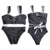 Black Simple Print Women Стильная пляжная бикини сексуальные кружевные купальники 782027