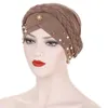 Hidżabs wielokolorowy z koralikami pałąk hidżab szalik podkładka abaya hidżabs dla kobiety muzułmańskie turbany turbany turban instant head kobietę D240425