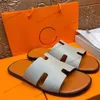 Fashion Paris Luxe Designer Men Slipper Oran Heritage Calfskin Sandals Izmir flip flop Men Large