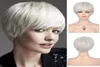 Korte blonde pruiken voor vrouwen Pixie gesneden gelaagde pruik met pony Synthetische hittebestendige Halloween Cosplay Hair Wig9770174