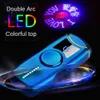 Fashion Double Arc Electric Plasma Lighter With Led Lighting Finger Spinner Lighter