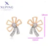 Brincos de garanhão xuping jóias moda moda cúbica zirconia flor forma dourada piering pendur shang para mulheres presentes de festa de natal a00920086