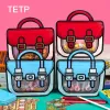 Bolsas TETP 50pcs sacolas de embalagem escolar com manuseio de festas de chá de bebê de chá transparente Candy Cookies Favors de decoração de presente de chocolate