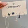 Bengelen kroonluchter nieuwe trendy zilveren kleur vlinder hart drop oorbellen ingesteld voor vrouwen meisjes eenvoudige creatieve ster kruis oorbellen sieraden geschenken