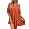 Abiti casual Women's Spring Summer Solid Color Beach Waist for Women Shirt Midi Autunno Floral Dress