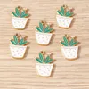 Charms 10pcs 16x23mm Cute Enamel Pot Plant Pendants For Earrings Necklace Bracelets DIY Handmade Crafts Jewelry Making Accessory