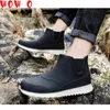 Casual Shoes Rain Boots Man Rubber Fashion Ankle Round Toe Plarform Outdoor Non-slip Slip On Men Fishing