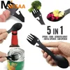 Ensembles de vaisselle ouvre-bouteille Spoon multifonction Résistance à l'automne Black Table Vérification multifonctionnelle Fork et Fruit durable 45G