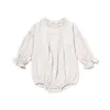 Rompers Autumn Baby Booduitits Linen قطعة واحدة طويلة الأكمام ملابس الأطفال حديثي الولادة H240425