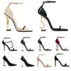 dames kleding schoenen hoge hakken lederen goudkleurige drievoudige zwarte luxe dames designer sandalen feest trouwkantoorpompen