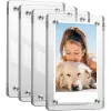 Quadro 5/10 PCs PCS Fridge acrílico Mini -frigorínea de dupla lados Imagem clara visor para cartões Photo Booth Locker