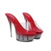 Elbise ayakkabıları moda yeni platform terlikleri süper yüksek topuklu balık ayak parmağı seksi pompalar kristal lfd h240425 2qt1