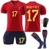 Futebol Sets Tracksuits Mens Tilhas de Mens 2223 Espanha Casa Vermelha 9 Gavi 7 Morata 10 Pedri Copa do Mundo Kit de Futebol