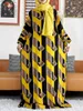 Etnik Giyim 2024 Baskılı Pamuk Abayas Kadınlar İçin Ramazan Duası Giyim Dubai Türkiye Orta Doğu Femme Robe Gevşek Elbise Türban Ortak