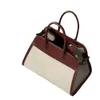 Cowhide The * row High Layer Grade Head Genuine Leather Big Tote Bag Canvas Combination Cowhide Large Capacity Commuting Handbag ISVM