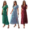 Partykleider lange elegant für Frauen lässig weibliche Chiffon -Kleid Ladies Lose Sommer Chic Cloding Frau Urlaubsblume Robe