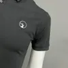 Lapel Collar Polo T-shirt Simple Deer Head Badge Male Short Sleeved Tees Summer New Simplicity Business leisure Slim Fit Top