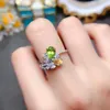 Cluster Rings Natural Topaz And Diopside Citrine Fishion Design For Women Engagement Ring Silver 925