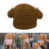 Berets Funny Beanie Hat For Women Y2K Cartoon Chicken Legs Ear Knit Girl Cotton Fashion Halloween Costume Headwear