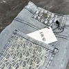 Tide Brandneue Stickerei Trend Society Slim Hosen Jeanshosen Hosen mit den gleichen neunminütigen Hosen